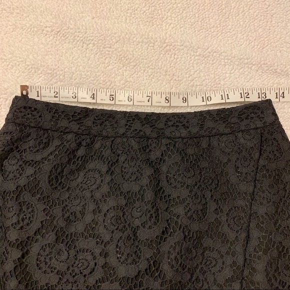 Madewell Black Lace Asymmetrical Split Skirt Faux Wrap Mini - Picture 7 of 10